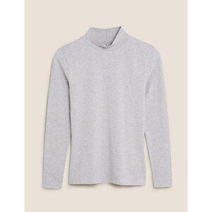 NWT Aveto Cotton Rich Funnel Neck Long Sleeve Top Size Medium